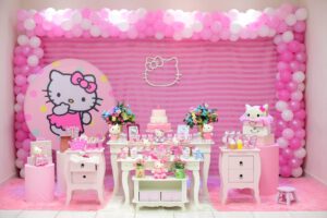 decoração festa infantil tema Hello Kitty